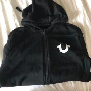 True Religion Zip Up Sweatshirt Black Size Large